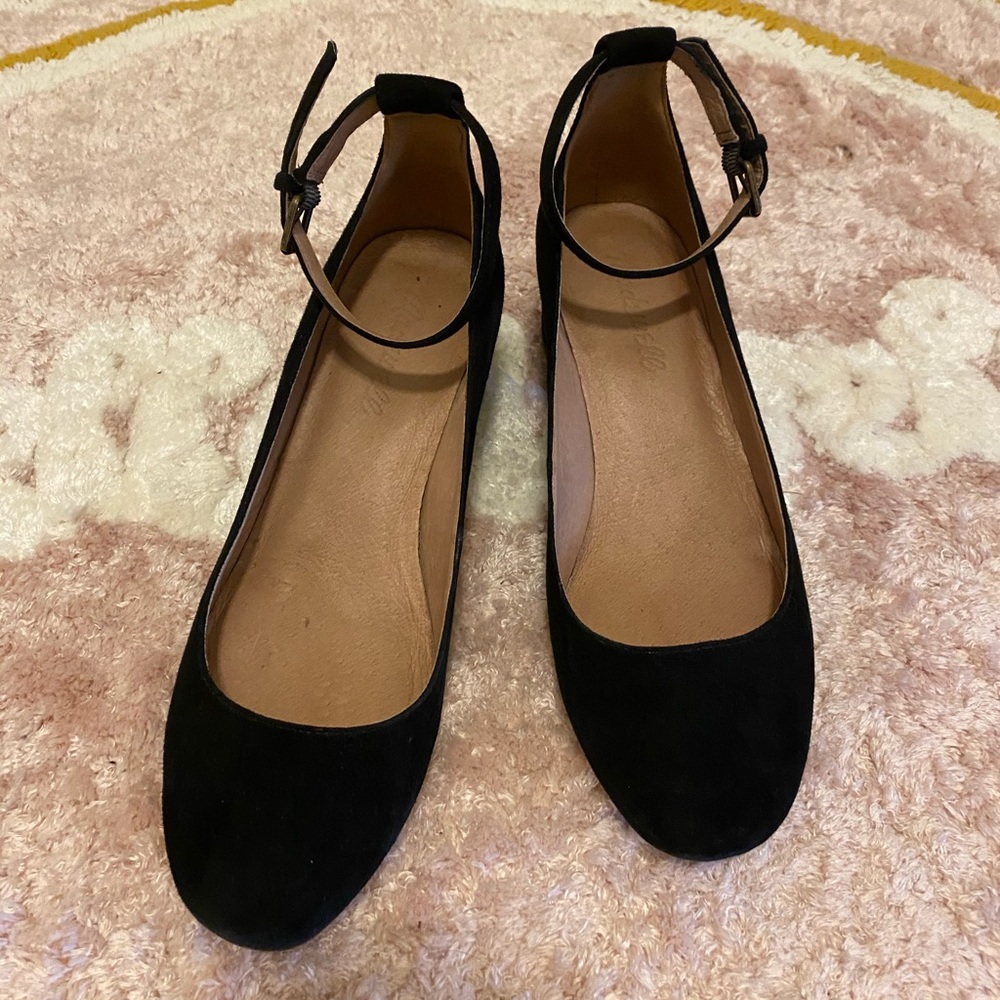 MADEWELL Suede Block Heel with Ankle Strap